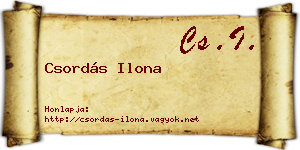 Csordás Ilona névjegykártya
