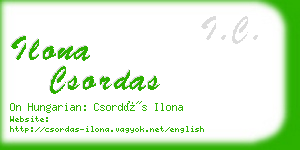 ilona csordas business card